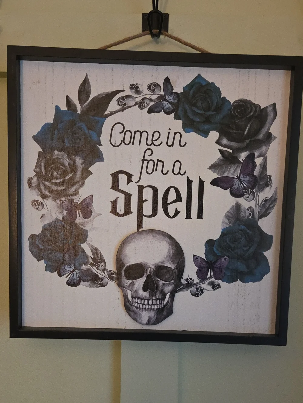 Come In For A Spell Framed Wall Art - Blue & Black